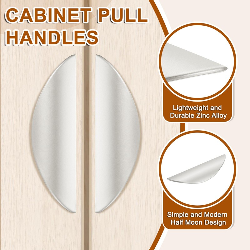 sourcing map 2 Pack Half Moon Cabinet Pull, 2.52" Hole
