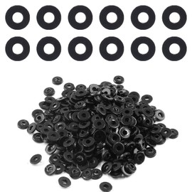 Bivethoi 300pcs M2 Nylon Washer Black Flat Washers, M2 Washer Gasket 2mm ID 5mm OD 1mm Thickness Plastic Spacer, Metric Sealing Washer Insulating Washer Spacer for Water Hose Faucet Water Pipe