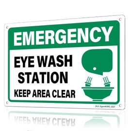 MOLESS Eye Wash Station Sign - 10 × 7'' Rust-Free .040 Aluminum Metal Signs for Eye Wash Station Business Office Indoor/Outdoor - Waterproof/UV-Protected