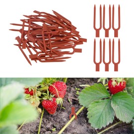 M METERXITY 300-Pack Plastic Gardening Plant Pins, 1.97Inch/50mm Length Plant Clips, Farming Plant Fixing Clips Flowers Watermelons Vines Plant Clips for Plants Support [Red]
