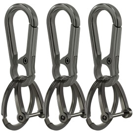 Yebongda Zinc Alloy Key Chain 3 Packs Keychain Keyring Organizer Key Ring Holder Clip for Men and Women Dark Grey