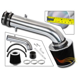 Rtunes Racing Short Ram Air Intake Kit + Filter Combo BLACK Compatible For 95-02 Honda Accord V6