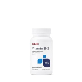 GNC Vitamin B2 100mg Supplement, Essential for Metabolism of Fats, Carbohydrates and Proteins, 100 Servings