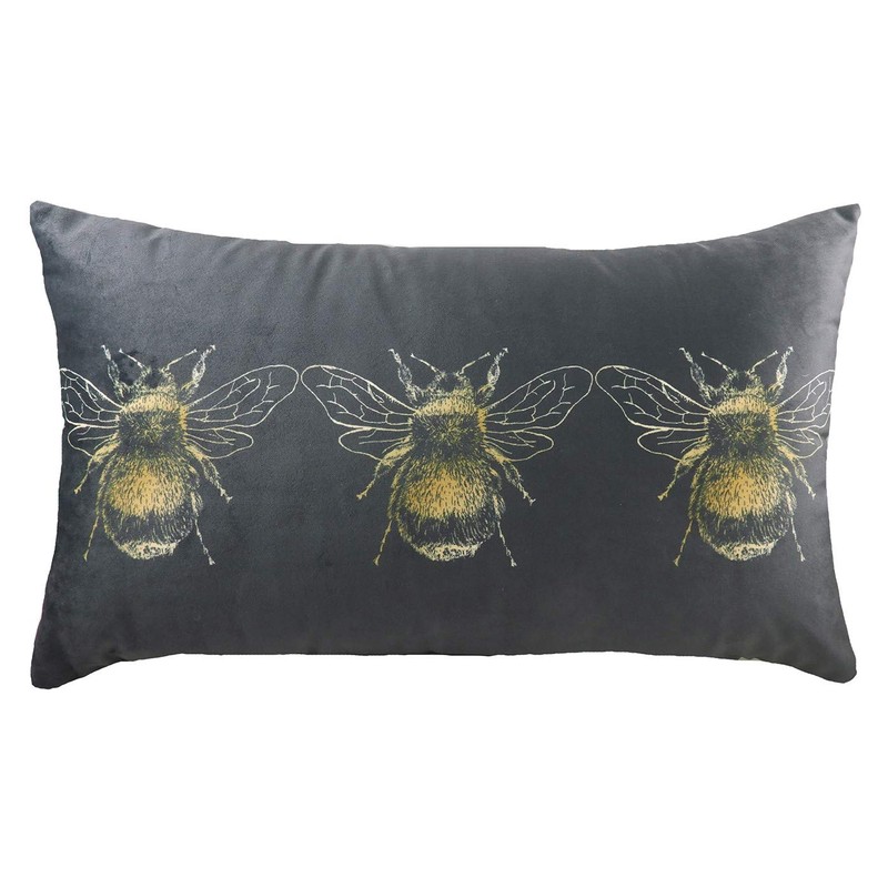 Evans Lichfield Gold Bee Cushion Cover, Black, 43 x 43cm