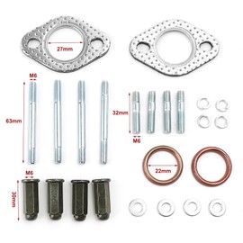 Minho GY6 50cc 80cc 125cc 150cc Intake and Exhaust Stud Nuts Come with Exhaust Gasket Compatible for 139QMB 139QMA 152QMI 157QMJ Engine Scooter Moped ATV Go-Kart Quad