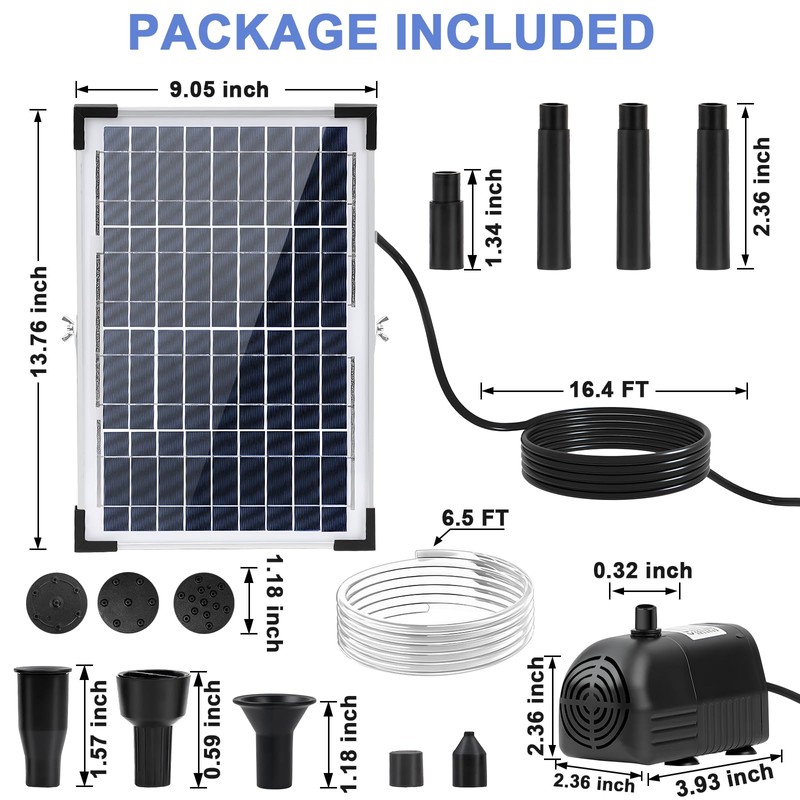 Solar Water Fountain Solar Powered Water Fountain 264GHP Solar Fountain