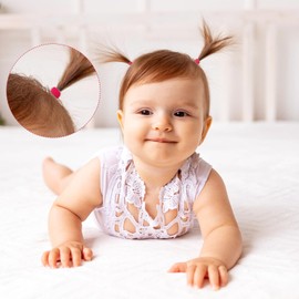 OAOLEER 200PCS Colorful Baby Girl Hair Ties Soft Baby Hair Elastics, Mini Hair Bands Ponytail Holders Hair Rubber Ribbon for Toddler Kids Infants