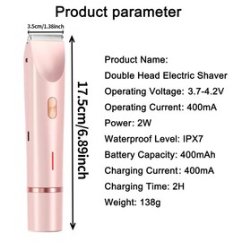 GLOBAL PICK Electric Bikini Trimmer for Women, Rechargeable 2 in 1 Body & Facial Hair Removal, Waterproof Wet & Dry Use Trimmer for Women,¬†Hair Styling Tools, Shavers for Women,¬†Electric Shaver Women