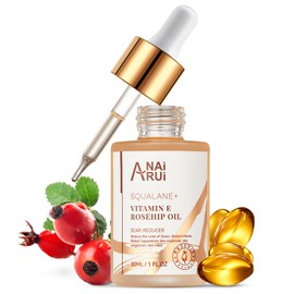 ANAI RUI Escualano  Vitamina E Aceite De Rosa Mosqueta Hidratante Para Rostro Hidratar, Reducir Cicatrices Y Estrías, Arrugas Para Una Piel Más Suave 