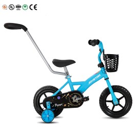 JOYKIE JOYSTAR 10 & 12 Inch Kids Bike for Boys and Girls Ages 1-4 Years, Toddler Bike with Training Wheels & Basket Kids BikeGender: Unisex, Color: Red, Size: 12