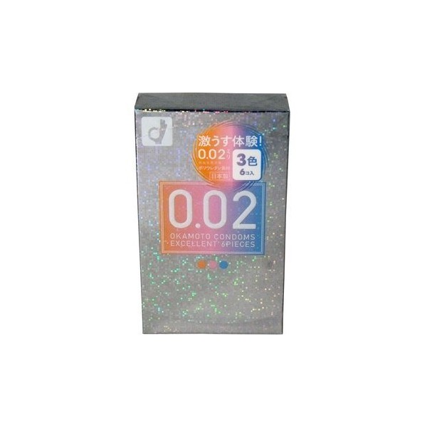 Okamoto Condoms 0.02EX (excellent) 3 colors 6 pieces x 10 pieces