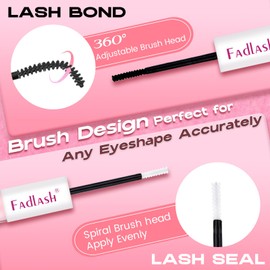 Lash Bond and Seal 2 IN 1, Lash Cluster Glue for Eyelash Extensions, Eyelash Glue Individual Lashes for DIY Lash Extensions, Eyelash Adhesive Strong Hold 72H for Sensitive Eyes