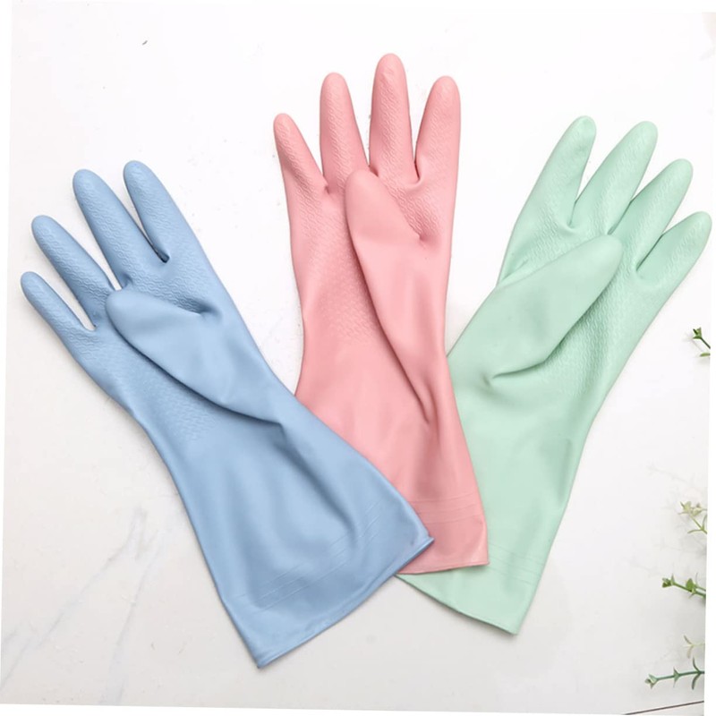 minkissy 1 Pair Gloves Durable Dishwashing Cleaning Mittens Lightweight Reusable