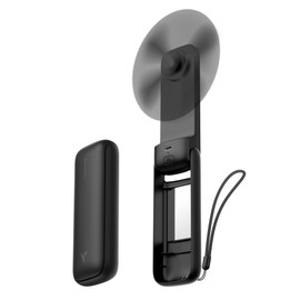 Aecooly Slim Portable Fan with Mirror, Thin Handheld Fan, USB Rechargeable Mini Personal [24H Max Cooling Time], Battery Powered Small Foldable Pocket for Travel, Lash, Makeup, Gifts for Women -Black