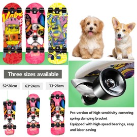 Dog & Cat Skateboard, Pet Skateboard for Dogs and Cats - Smooth Flexible Cornering Wheels for Agility Training, Indoor Exercise, Outdoor Fun & Play, Interactive Fun
