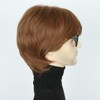 Topcosplay Mens Wigs with Glasses Short Brown Ginger 60s 70s