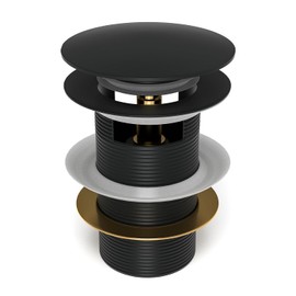 Pop-up Drain for Freestanding Tub, Black Free Standing Bathtub Drain Stopper Fits Most Freestanding Tubs, CUPC Certification (Matte Black)