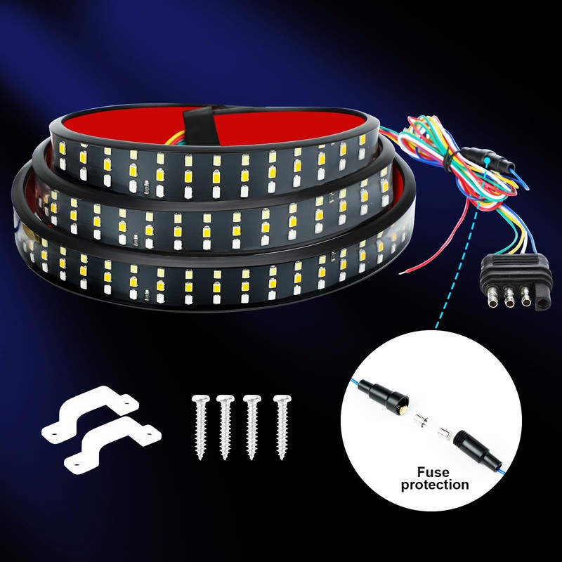 YUGUANG 60 Inch Truck Tailgate Light Bar, Triple Row LED