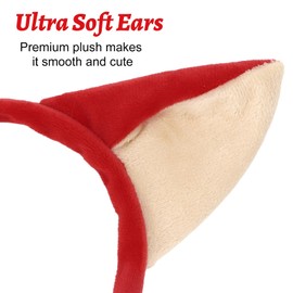 AMCAMI Fox Ears Headband 2 PCS Christmas Animal Ears Headband Fox Ears Festival Theme Party Headbands