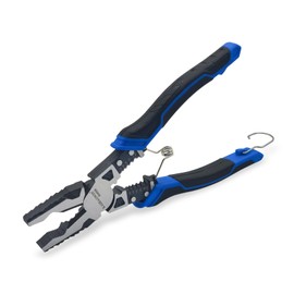 4-in-1 Linesman Pliers with Stripper and Crimper Multifunction Compound Linemans Pliers with Spring Loaded and Safety Lock Side Cutters Heavy Duty for Electrician and Homes