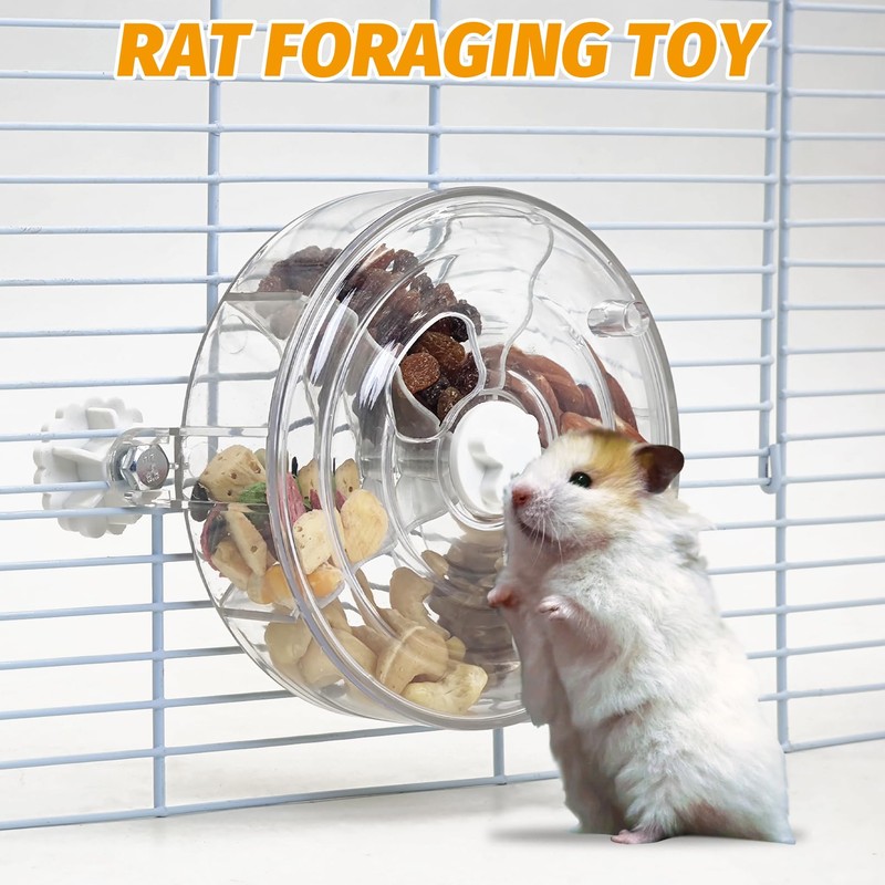 VCEPJH Rat Foraging Toy Interactive Slow Feeder with Transparent Rotating
