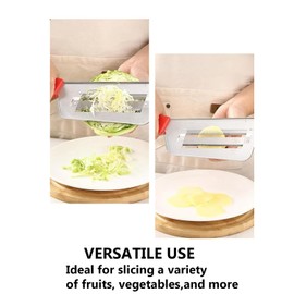 Cabbage Chopper Shredder Double-Layer Stainless Steel Antislip Handle Mandoline Slicer for Slicing Grater Vegetables Fruits Cheese