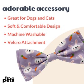 Huxley & Kent Huxley & Kent Bow Tie for Pets | Funny Bunny (Large) | Easter Spring Bow Tie Collar Attachment | Fun Bow Ties for Dogs & Cats | Cute, Comfortable, and Durable | H&K Bow Tie