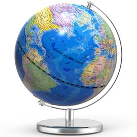 13 Inch Large World Globe for Adult, Educational Globe for Children, Colorful HD World Map Details for Kids Learning, Illuminated Globes Lamp for Kids Gift and Bedroom Office Decor