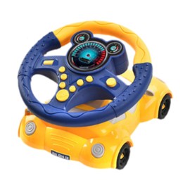 Colcolo Steering Wheel Toy with Songs and Music Interactive Simulation Driving Steering Wheel Driver Fun Activity for Toddlers Kids, blue