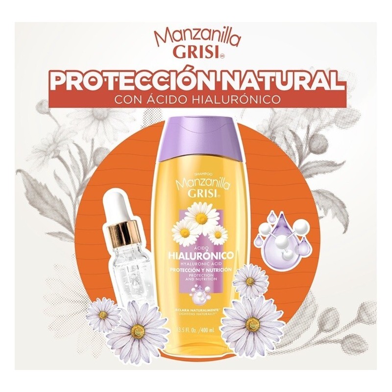 Grisi 2 Pack Shampoo GRISI Manzanilla Ácido Hialuronico 400 Ml