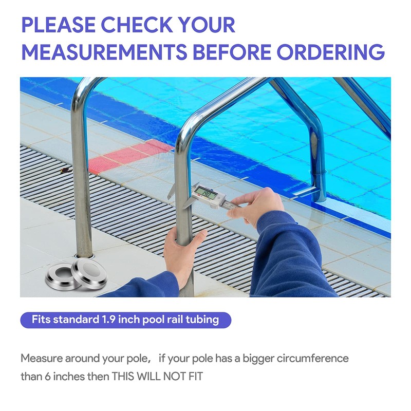 Universal Fit Pool Ladder Escutcheon Plates 4Pack,Blasoul Stainless Steel Cover