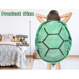 Rruonshully 40 Inch Wearable Turtle Shell Pillows Tortoise Shell Plush Turtle Stuffed Animal Dress Up Cushion Costume for Adlut