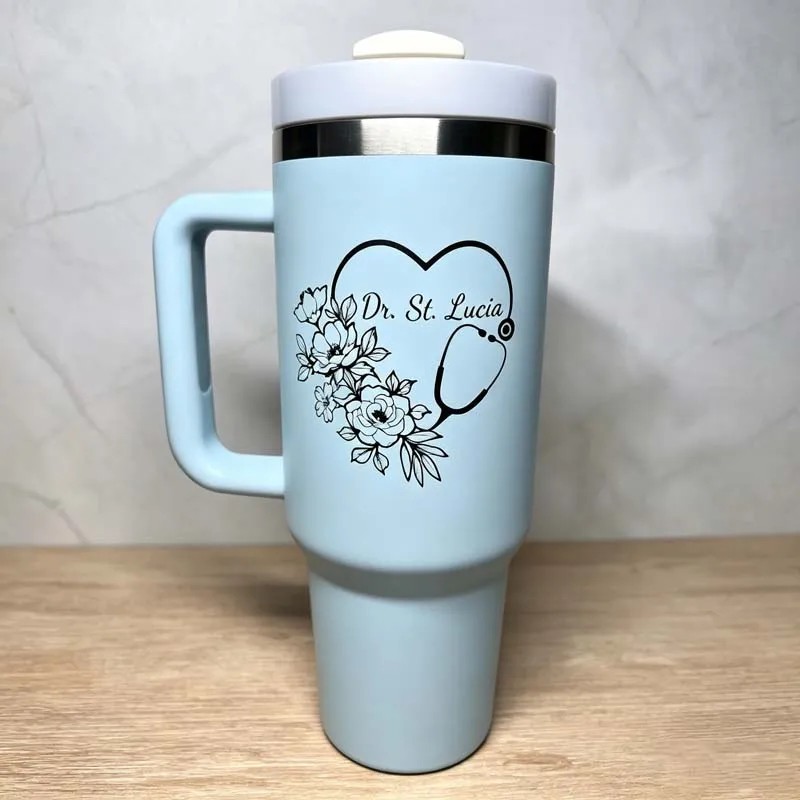 Us H20 40 OZ Powder Coated Travel Mug Car Cup