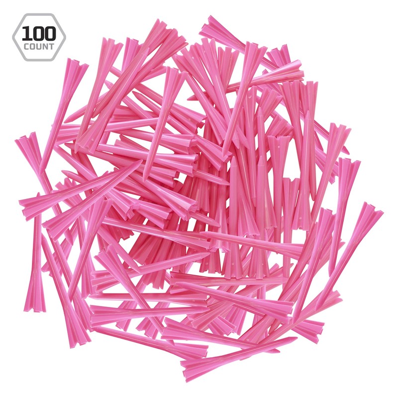 IZZO Golf Plastic Golf Tees, 1.5 Inch, Neon Pink (Pack