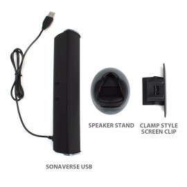 Windows, Mac GOgroove SonaVERSE USB Speaker for Laptop Computer (Black)