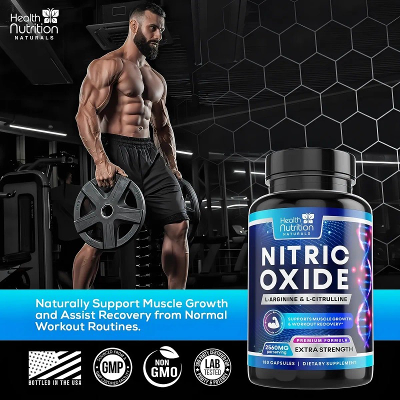Precursor Oxido Ntrico 2560 Mg Con 180 Caps. Apoyo Muscular