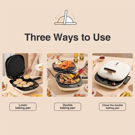 LIVEN Electric Baking Pan LR-D3027S, Removable Electric Griddle for BBQ, Bakery, Steak, Egg Pancake, 1500W