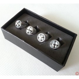 Zorratin Chrome Rim Wheel Valve Stem Cap Cover Screw with Black Jack Button for Mini Cooper r50 r53 r56 r56n f55 f56 r55 r52 r57 r58 r59 r60 r61 jcw