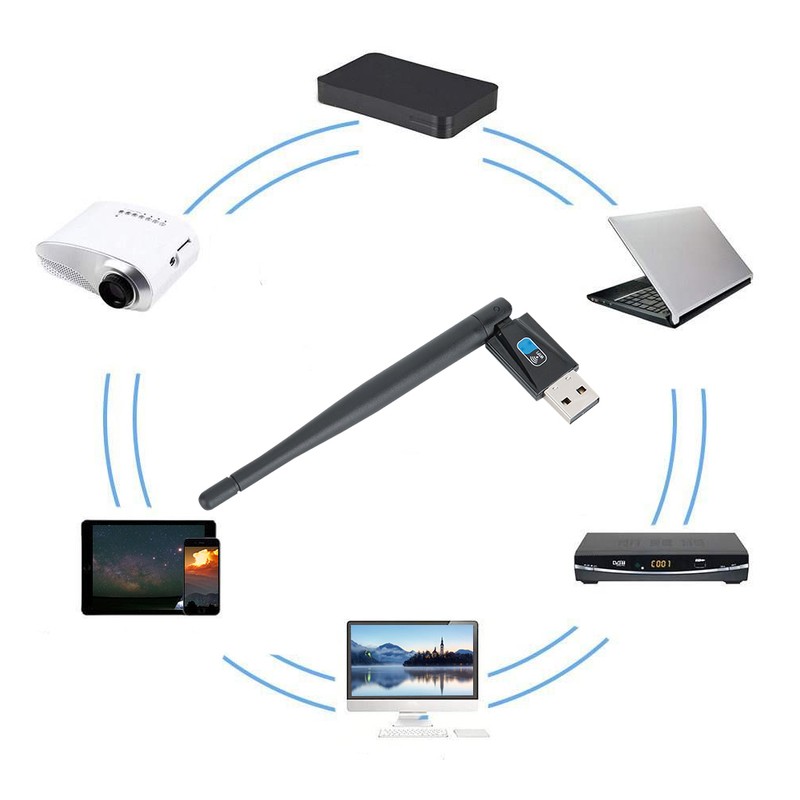 W87B USB Network Card Wireless WIFI Adapter Compatible with Bluetooth