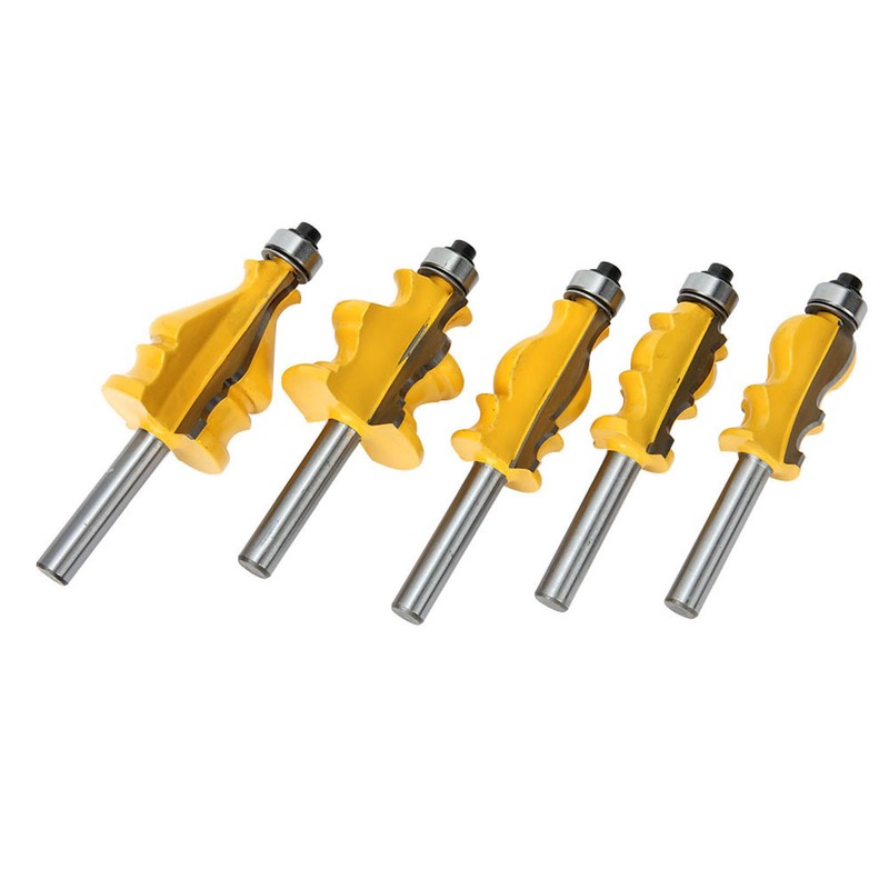 5pcs 8mm Shank Handrail Router Bit Cabinet Door Top Line