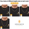 KRKC Real 14K Gold Filled Chain, Flat Diamond-Cut Miami Cuban