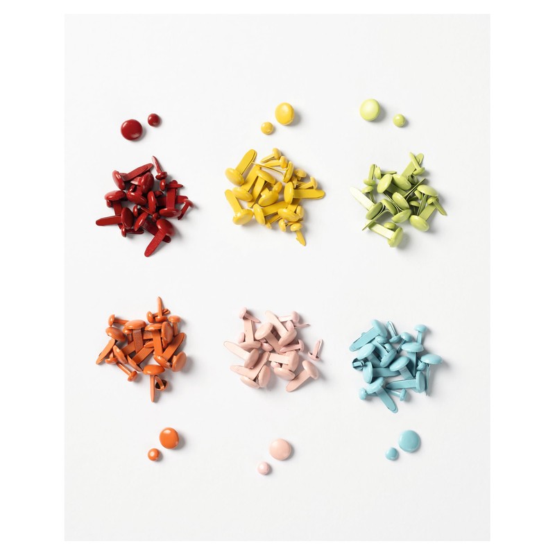 Folia Bringmann 12501 Patterned Brad Pins Round Assorted Pack of