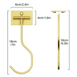 bussdis Under Cabinet Banana Hook Adhesive: Foldable Banana Hanger, Gold Metal Banana Holder for Kitchen & RV, Space-Saving Design, Folding with Magnets When Not in Use, Keep Bananas Fresh
