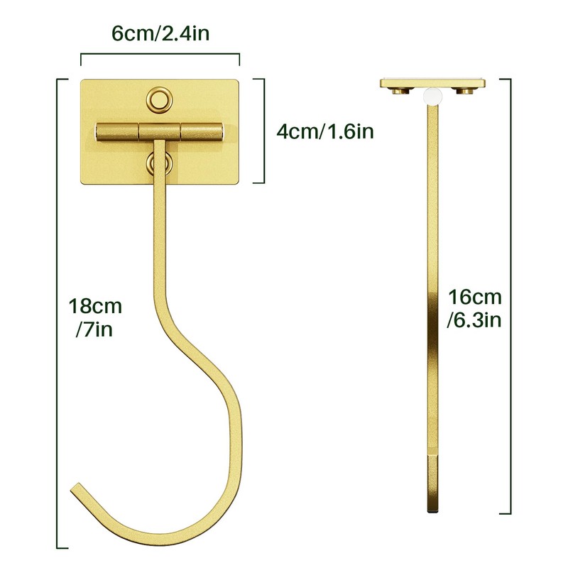 bussdis Under Cabinet Banana Hook Adhesive: Foldable Banana Hanger, Gold