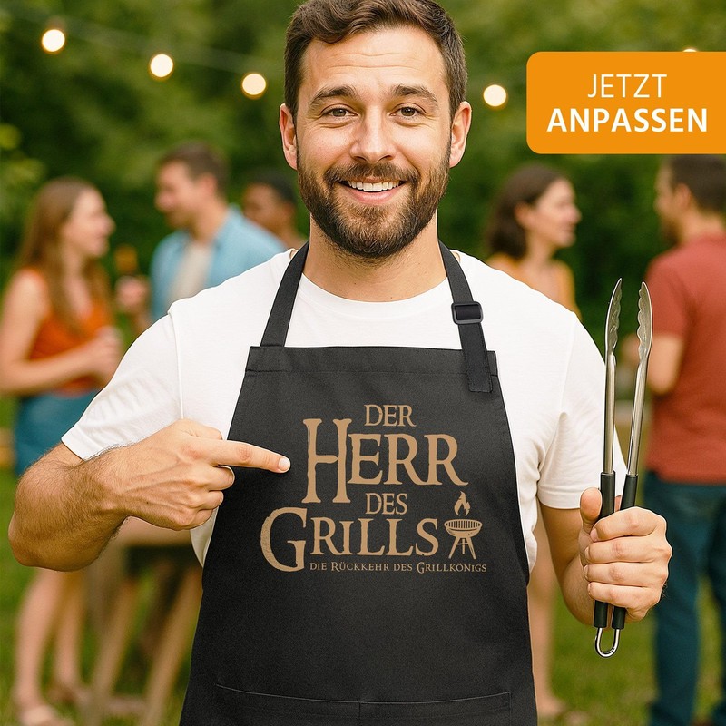 MoonWorks BBQ Apron for Men with Saying Fleisch ist mein