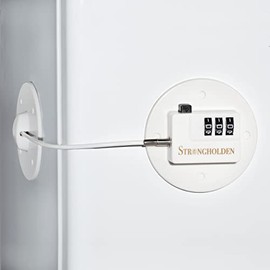 Refrigerator Lock Combination, Fridge Lock Combo - Take Care of Your Family with Strongholden - No Keys Needed - Just Stick It (White & Round)
