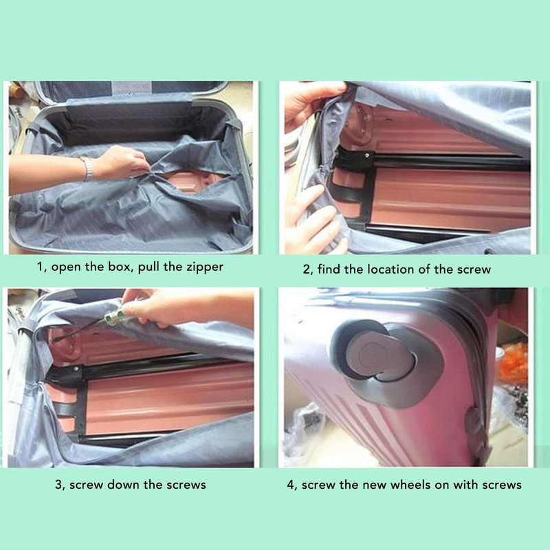 Replacement Luggage Wheels, Universal Luggage Wheels Quiet Operation 360 Degree