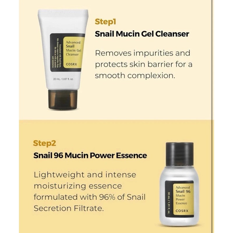 COSRX All about Snail Korean Skincare | TSA Approved Travel