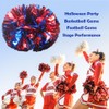Hooshing 2PCS Blue and Red Pom Poms Cheerleading with Baton