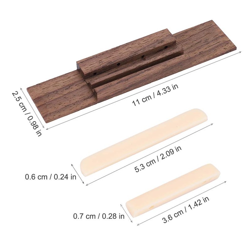 Ukulele Bridge Set Rosewood Bridge Plastic Nut & Saddle DIY